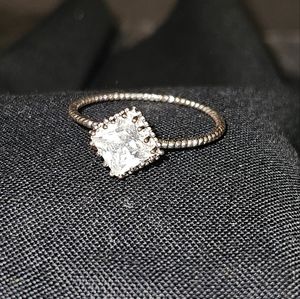 Large Stone Silver Ring US Size 9.5